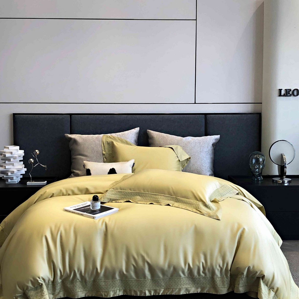 91家纺网 家纺一手货源 找家纺 涞澳家纺 2025新款60S天丝棉花边款四件套-星雅 星雅-木薯