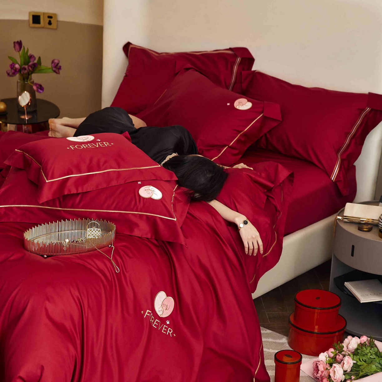 91家纺网 家纺一手货源 找家纺 （总）涞澳家纺 2025新款婚庆款四件套