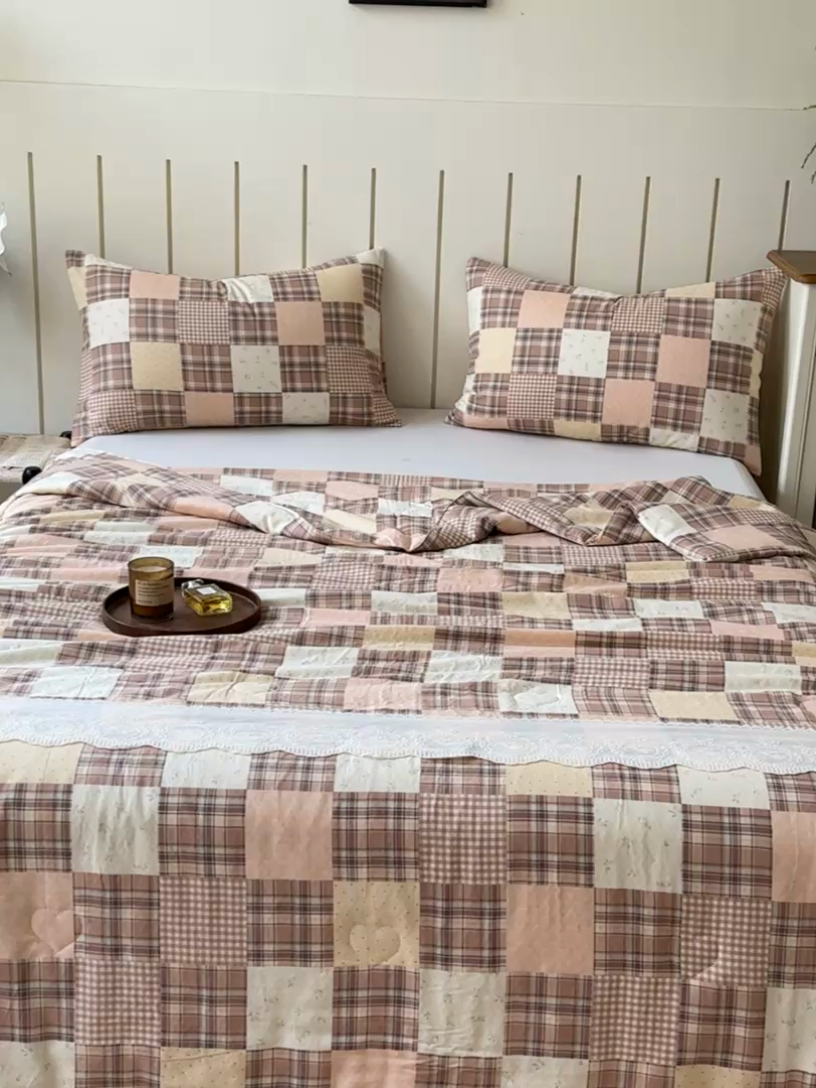 91家纺网 家纺一手货源 找家纺 久典家居 2025新款全棉有氧双层纱夏被 花田