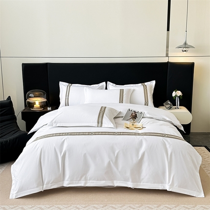 91家纺网 家纺一手货源 找家纺 （总）梦庭帛美 2025新款酒店布草宾馆刺绣四件套