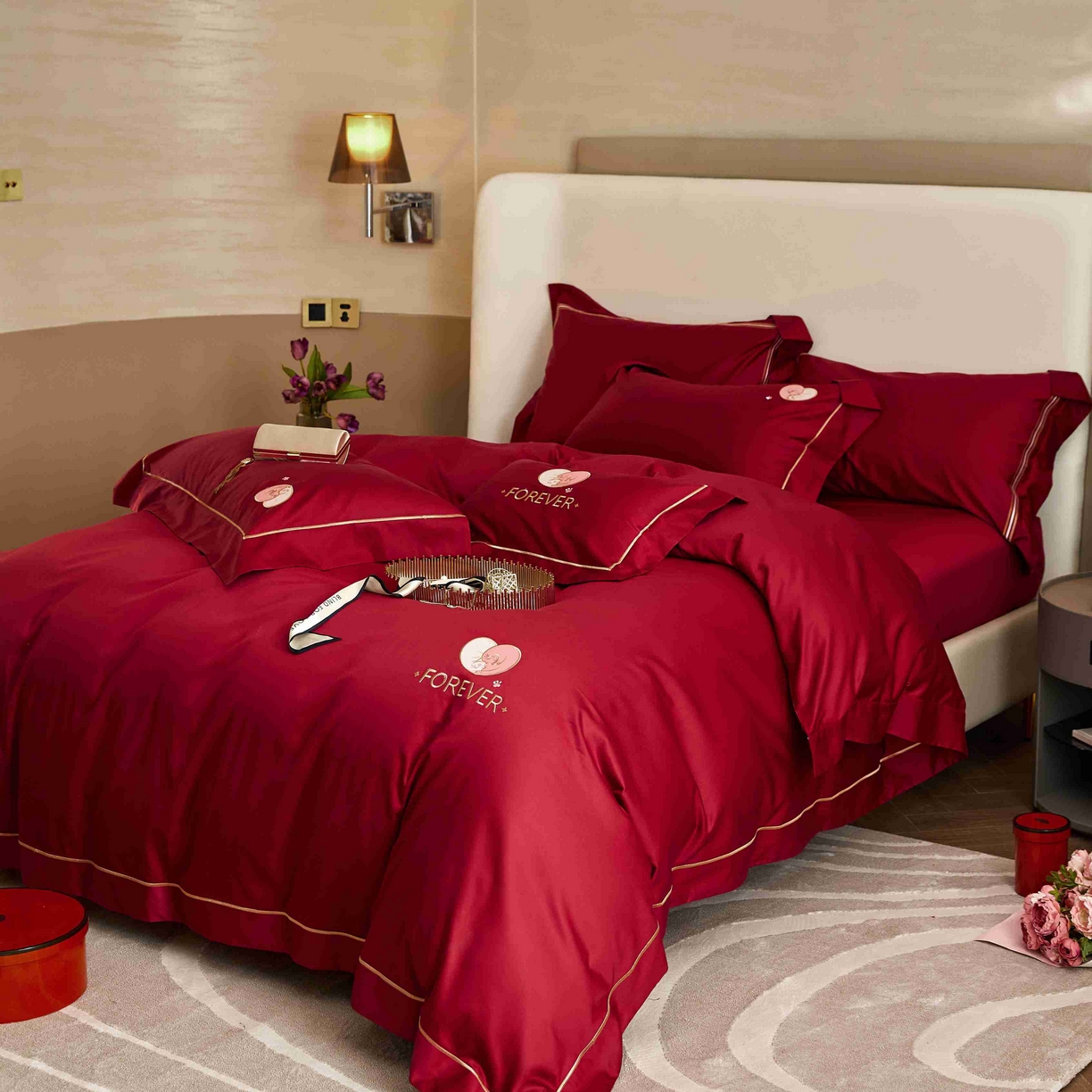 91家纺网 家纺一手货源 找家纺 （总）涞澳家纺 2025新款婚庆款四件套