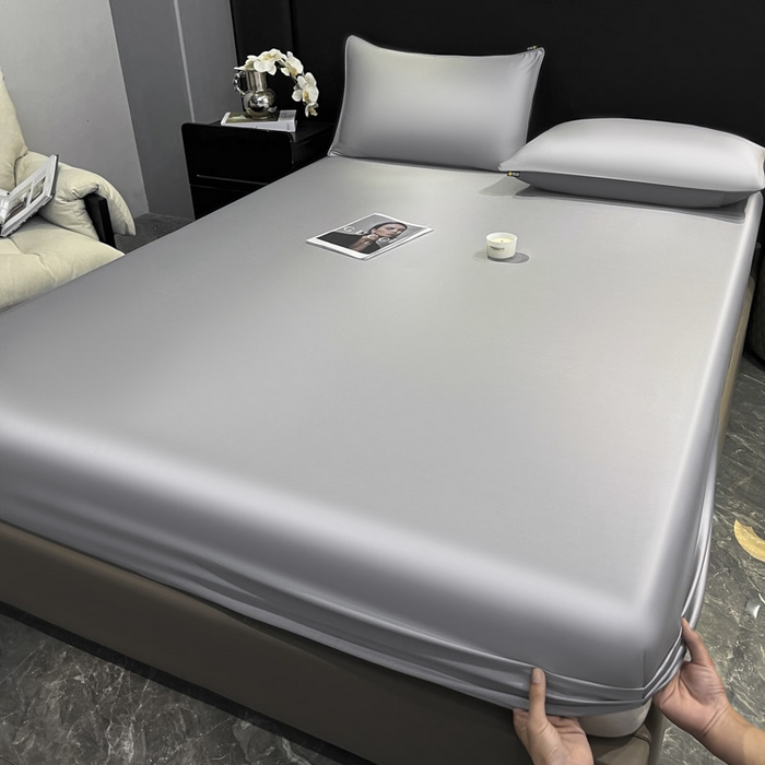 91家纺网 家纺一手货源 找家纺 ab家纺 2025新款莱赛尔单床笠 巴黎灰