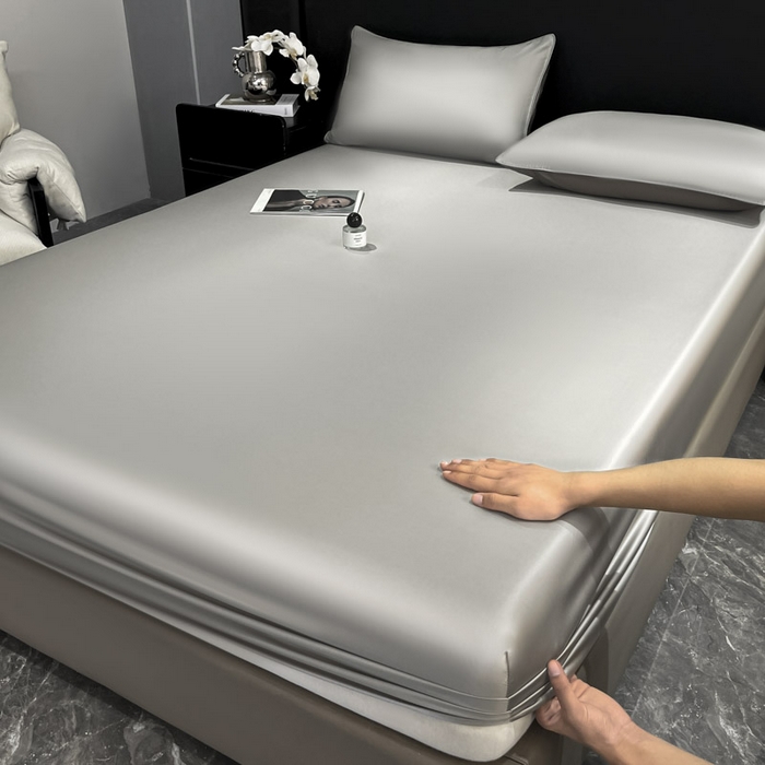 91家纺网 家纺一手货源 找家纺 ab家纺 2025新款莱赛尔单床笠 烟灰