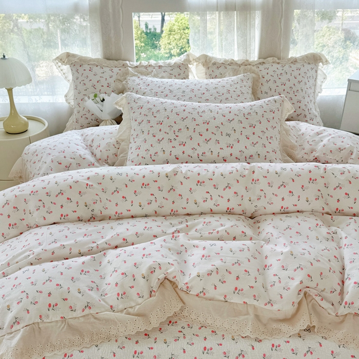 91家纺网 家纺一手货源 找家纺 添越家纺2025新款纯棉砂洗床盖三件套四件套系列遇见