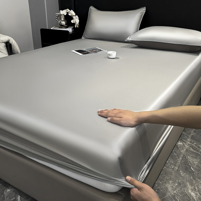 91家纺网 家纺一手货源 找家纺 ab家纺 2025新款莱赛尔单床笠 烟灰