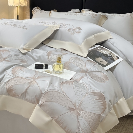 91家纺网 家纺一手货源 找家纺 （总）【直播爆款】A类全棉四件套纯棉轻奢重工刺绣床单床笠夏季床单床笠床上用品