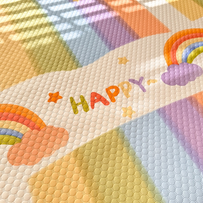 91家纺网 家纺一手货源 找家纺 金盛皇朝家纺 2025夏季新款冰丝凉豆豆床盖凉席 绚丽彩虹