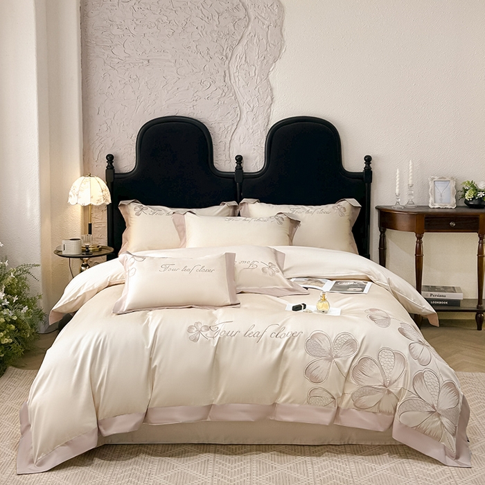 91家纺网 家纺一手货源 找家纺 （总）【直播爆款】A类全棉四件套纯棉轻奢重工刺绣床单床笠夏季床单床笠床上用品