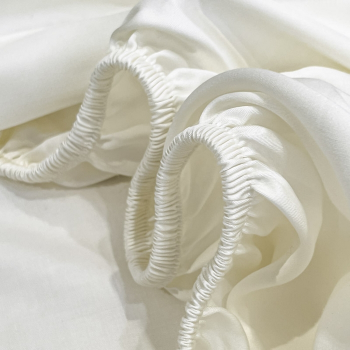 91家纺网 家纺一手货源 找家纺 ab家纺 2025新款莱赛尔单床笠 珍珠白