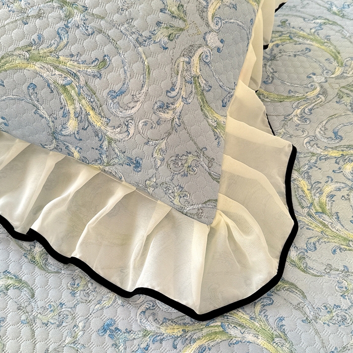 91家纺网 家纺一手货源 找家纺 金盛皇朝家纺 2025夏季新款冰丝凉豆豆床盖凉席 洛可可蔓