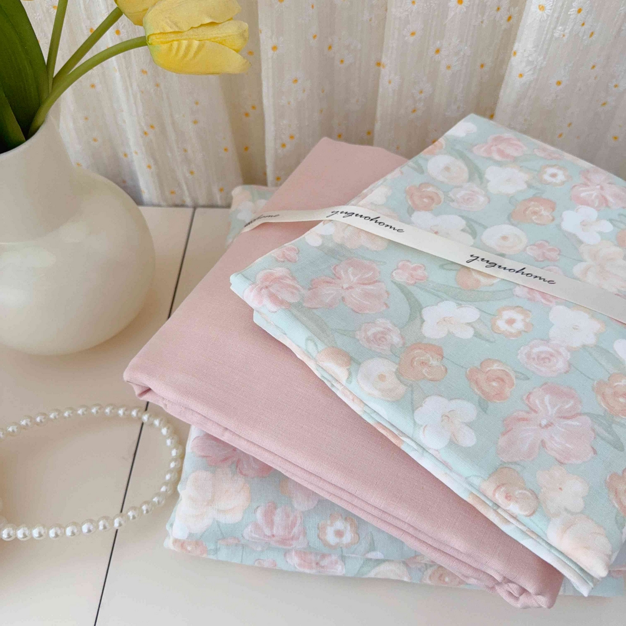 91家纺网 家纺一手货源 找家纺 于果 2025新款双层纱四件套第五批 乔德花园