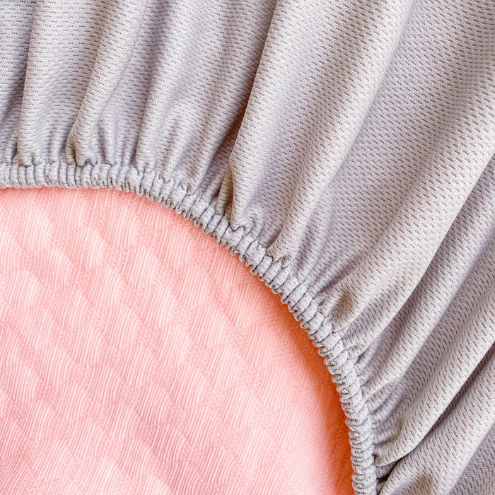 91家纺网 家纺一手货源 找家纺 千朵 2025新款凉感PE冰豆豆提花床笠款凉席 星星兔粉