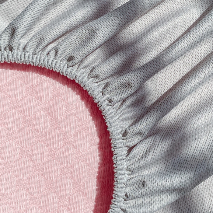 91家纺网 家纺一手货源 找家纺 千朵 2025新款凉感PE冰豆豆提花床笠款凉席 雪花熊粉