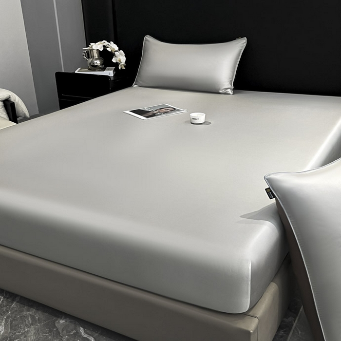 91家纺网 家纺一手货源 找家纺 ab家纺 2025新款莱赛尔单床笠 烟灰