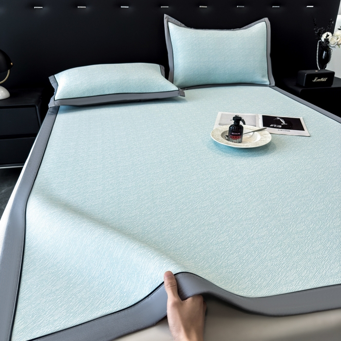 91家纺网 家纺一手货源 找家纺 （总）九花鹿 2025新款凉感肌理纹冰丝席-床席款