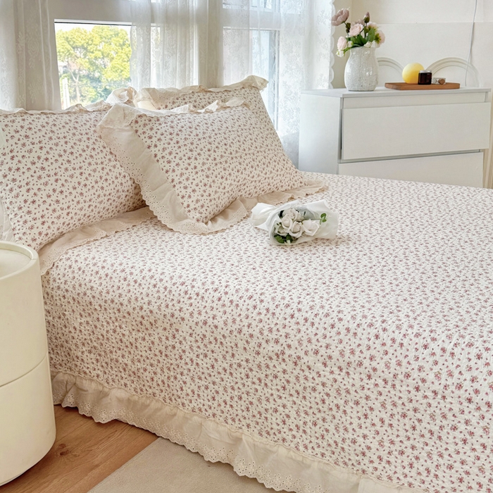 91家纺网 家纺一手货源 找家纺 添越家纺2025新款纯棉砂洗床盖三件套四件套系列时光恋人