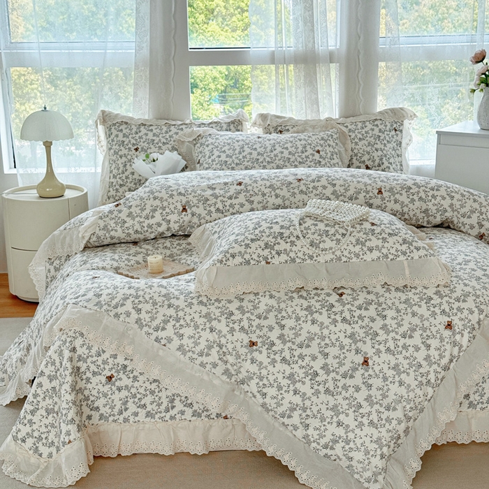 91家纺网 家纺一手货源 找家纺 添越家纺2025新款纯棉砂洗床盖三件套四件套系列奥罗拉