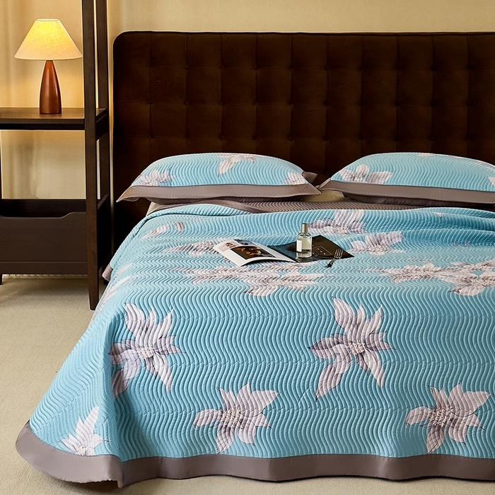 南通朵美纺织品有限公司 2025【DM】60支兰精天丝软席三件套 蓝色百合