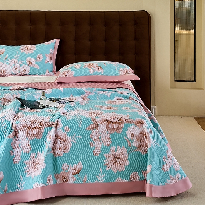 91家纺网 家纺一手货源 找家纺 南通朵美纺织品有限公司 2025【DM】60支兰精天丝软席三件套 清幽花香