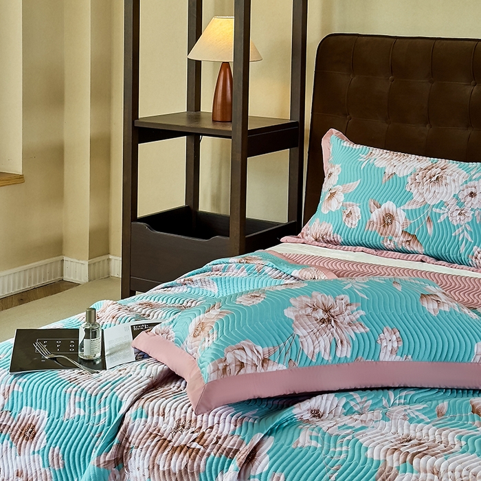 91家纺网 家纺一手货源 找家纺 南通朵美纺织品有限公司 2025【DM】60支兰精天丝软席三件套 清幽花香