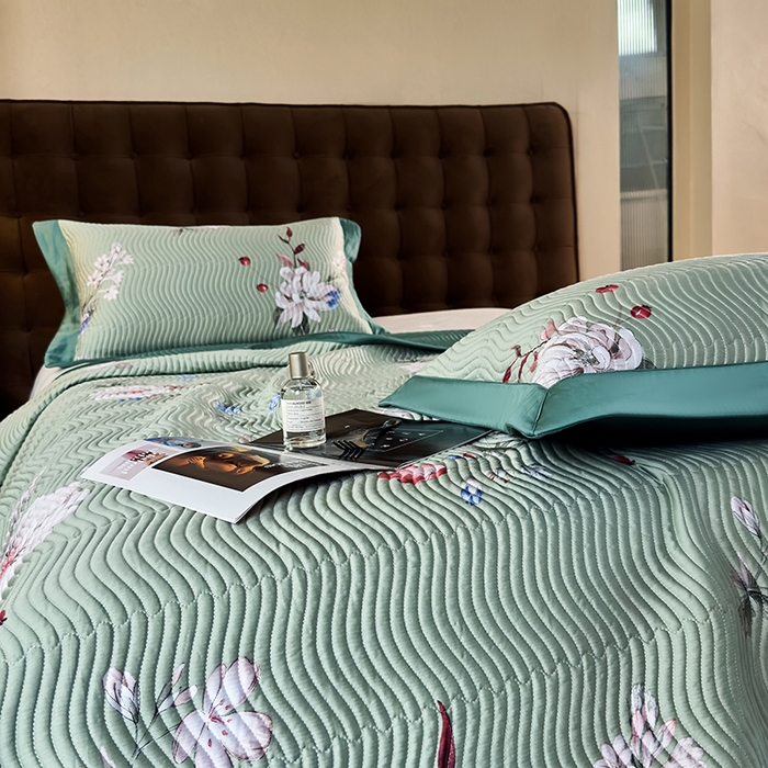 91家纺网 家纺一手货源 找家纺 南通朵美纺织品有限公司 2025【DM】60支兰精天丝软席三件套 一枝独秀