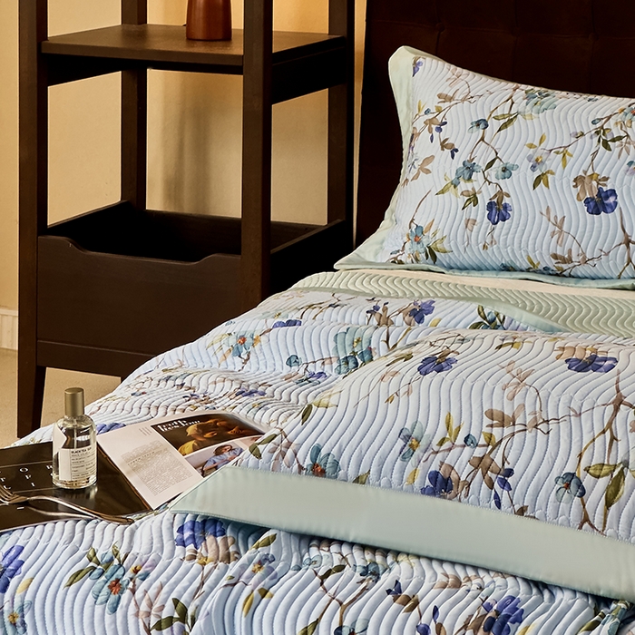 91家纺网 家纺一手货源 找家纺 南通朵美纺织品有限公司 2025【DM】60支兰精天丝软席三件套 醉花荫