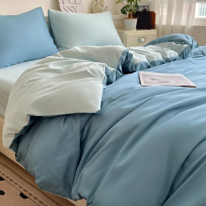 91家纺网 家纺一手货源 找家纺 （总）耀悦家纺 2025春夏新款A类拼色60支全棉纯棉四件套-第三波