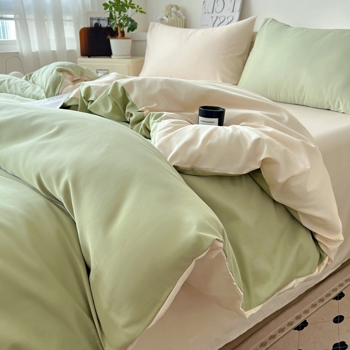 91家纺网 家纺一手货源 找家纺 （总）耀悦家纺 2025春夏新款A类拼色60支全棉纯棉四件套-第三波