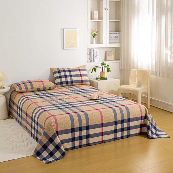 91家纺网 家纺一手货源 找家纺 （总）红日子纺织品 2025新款直播热卖原棉老粗布印花床单三件套