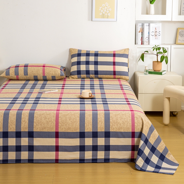 91家纺网 家纺一手货源 找家纺 （总）红日子纺织品 2025新款直播热卖原棉老粗布印花床单三件套