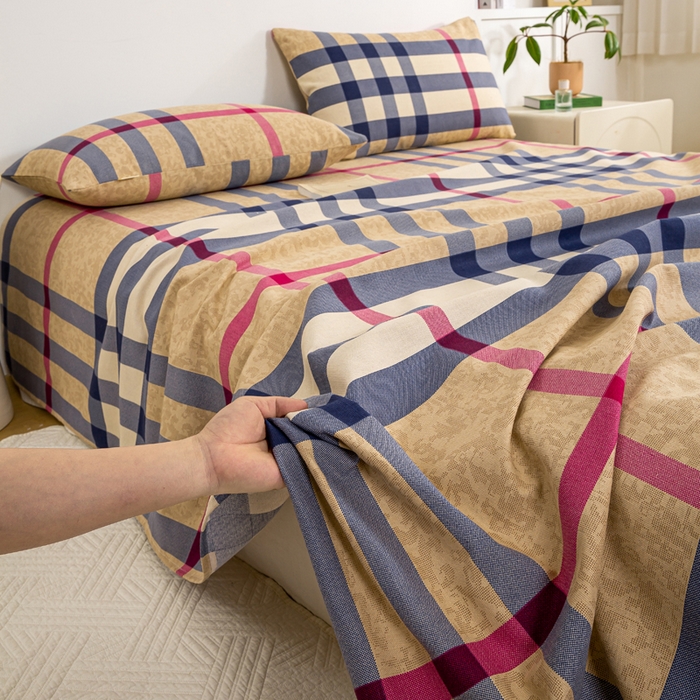 91家纺网 家纺一手货源 找家纺 （总）红日子纺织品 2025新款直播热卖原棉老粗布印花床单三件套