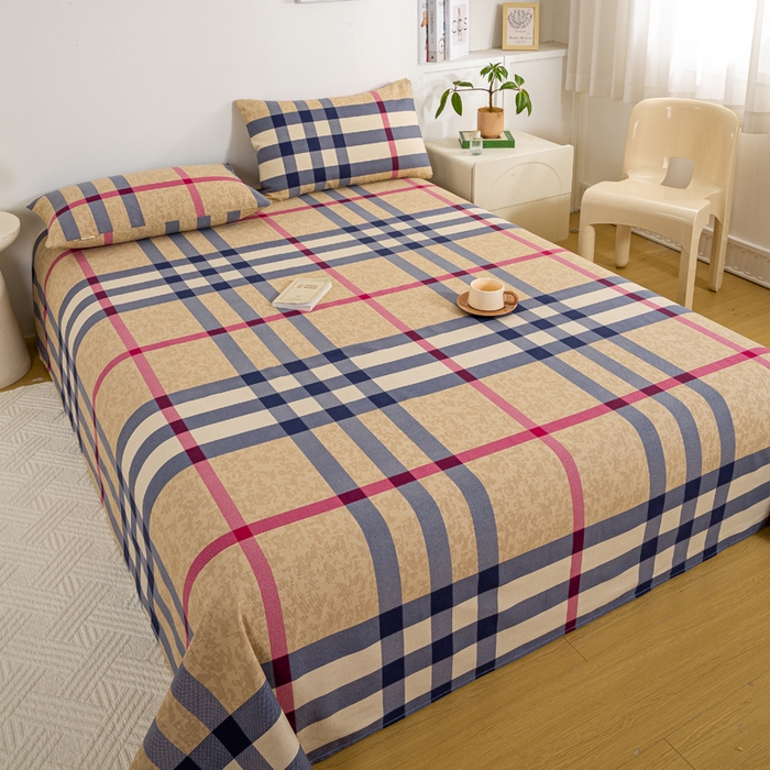 91家纺网 家纺一手货源 找家纺 （总）红日子纺织品 2025新款直播热卖原棉老粗布印花床单三件套