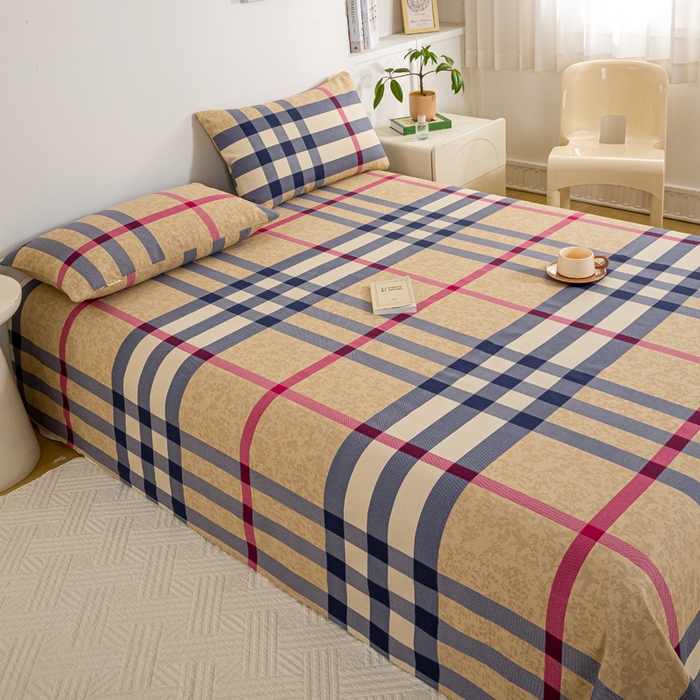 91家纺网 家纺一手货源 找家纺 （总）红日子纺织品 2025新款直播热卖原棉老粗布印花床单三件套