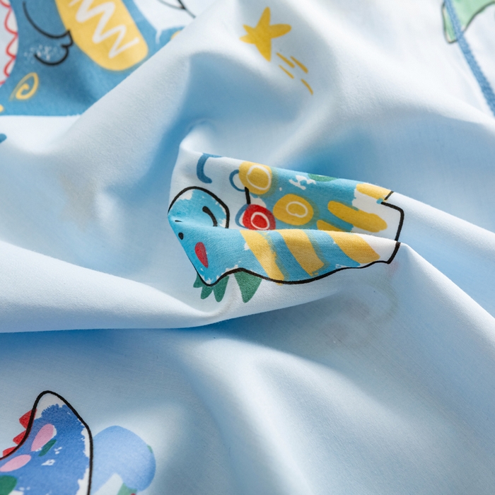 91家纺网 家纺一手货源 找家纺 萌番宝 2025春夏新款60支长绒棉全棉儿童卡通枕套工艺学生A类枕套单枕套 涂鸦龙