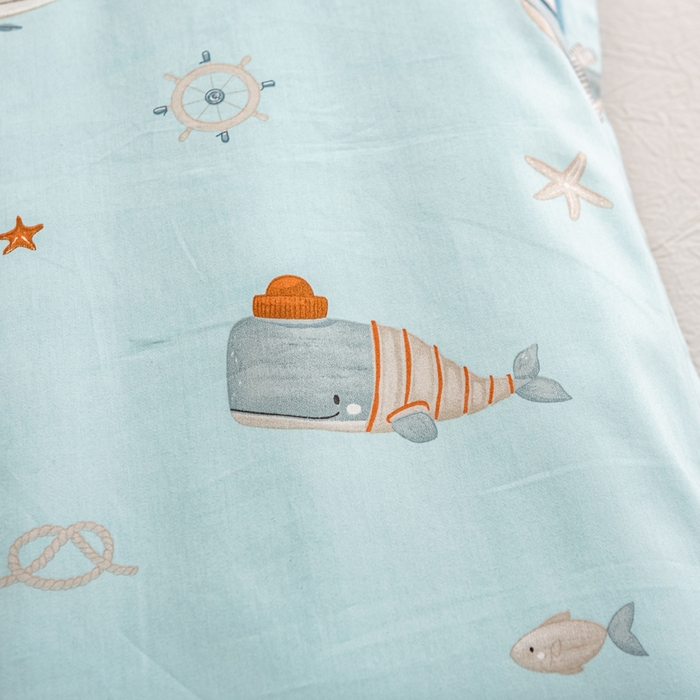 91家纺网 家纺一手货源 找家纺 萌番宝 2025春夏新款60支长绒棉全棉儿童卡通枕套工艺学生A类枕套单枕套 深海鱼