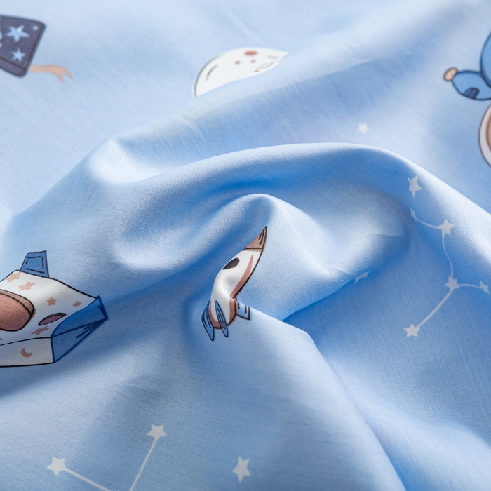 91家纺网 家纺一手货源 找家纺 萌番宝 2025春夏新款60支长绒棉全棉儿童卡通枕套工艺学生A类枕套单枕套 太空兔