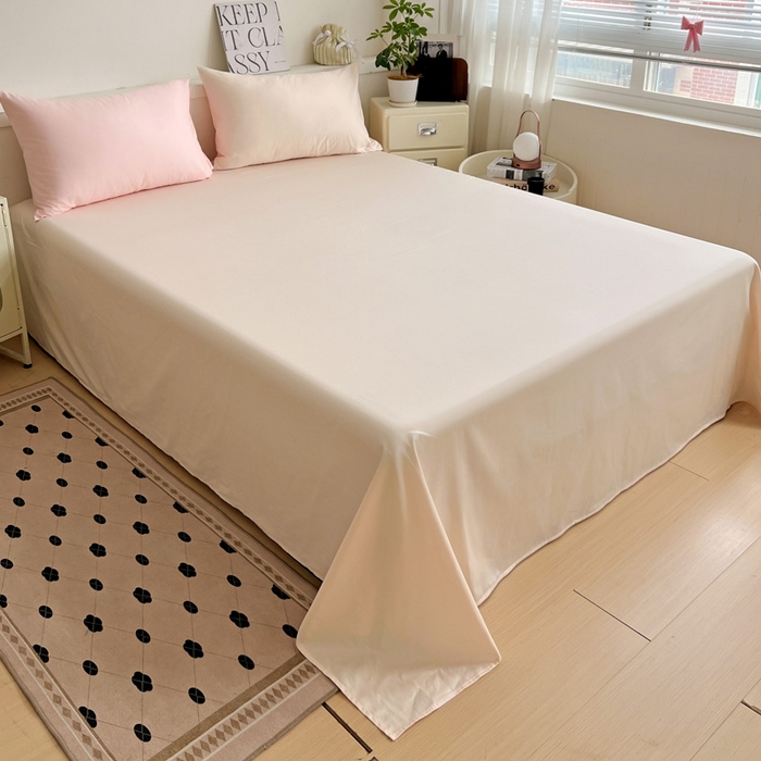 91家纺网 家纺一手货源 找家纺 耀悦家纺 2025春夏新款A类拼色60支全棉纯棉四件套-第三波 少女粉+灵动白桃