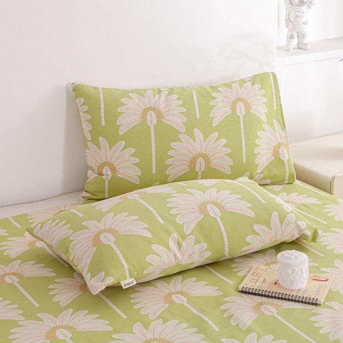 91家纺网 家纺一手货源 找家纺 红日子纺织品 2025新款直播热卖原棉老粗布印花床单三件套 向阳花开