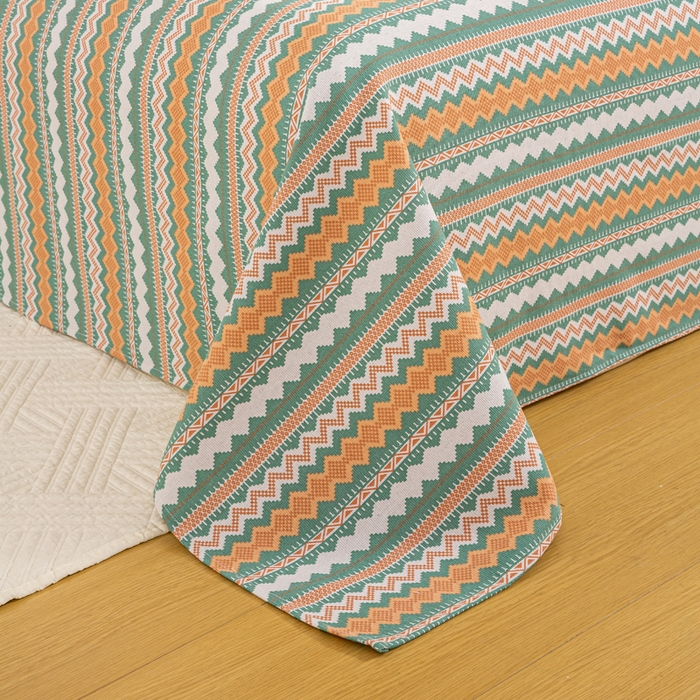 91家纺网 家纺一手货源 找家纺 红日子纺织品 2025新款直播热卖原棉老粗布印花床单三件套 亦凡