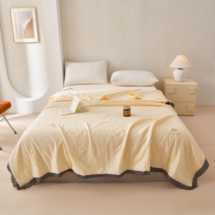 91家纺网 家纺一手货源 找家纺 （总）金艾草 2025新款纯棉纱布棉花单夏被夏凉被空调被