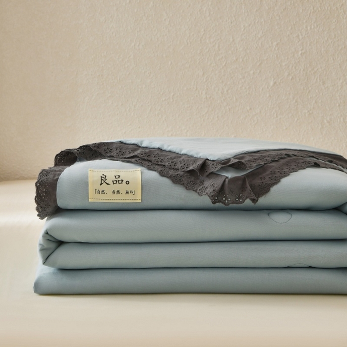 91家纺网 家纺一手货源 找家纺 （总）金艾草 2025新款纯棉纱布棉花单夏被夏凉被空调被