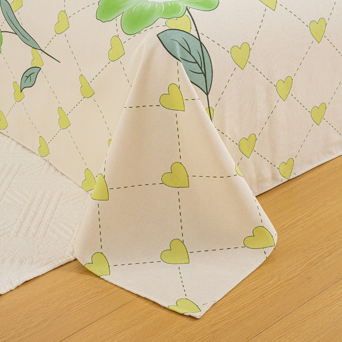 91家纺网 家纺一手货源 找家纺 红日子纺织品 2025新款直播热卖原棉老粗布印花床单三件套 花清香