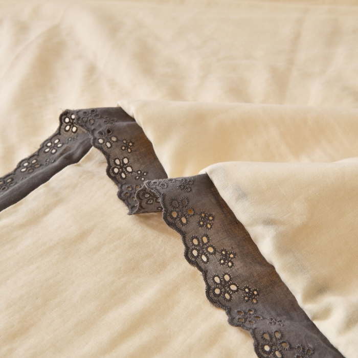 91家纺网 家纺一手货源 找家纺 金艾草 2025新款纯棉纱布棉花单夏被夏凉被空调被 奶油黄（花边款）