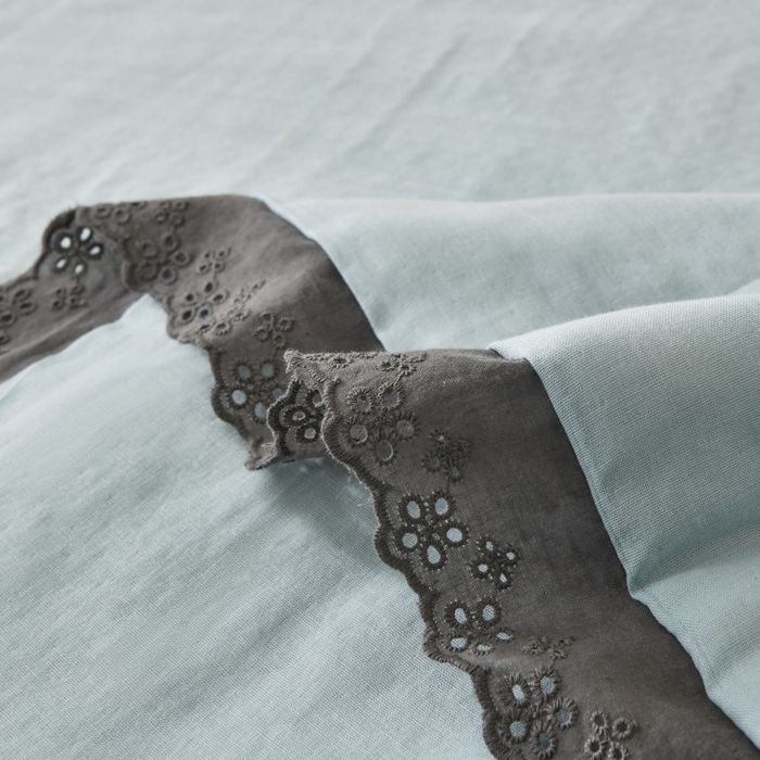 91家纺网 家纺一手货源 找家纺 金艾草 2025新款纯棉纱布棉花单夏被夏凉被空调被 蔚蓝（花边款）