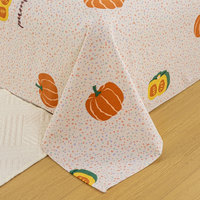 91家纺网 家纺一手货源 找家纺 红日子纺织品 2025新款直播热卖原棉老粗布印花床单三件套 柿柿如意