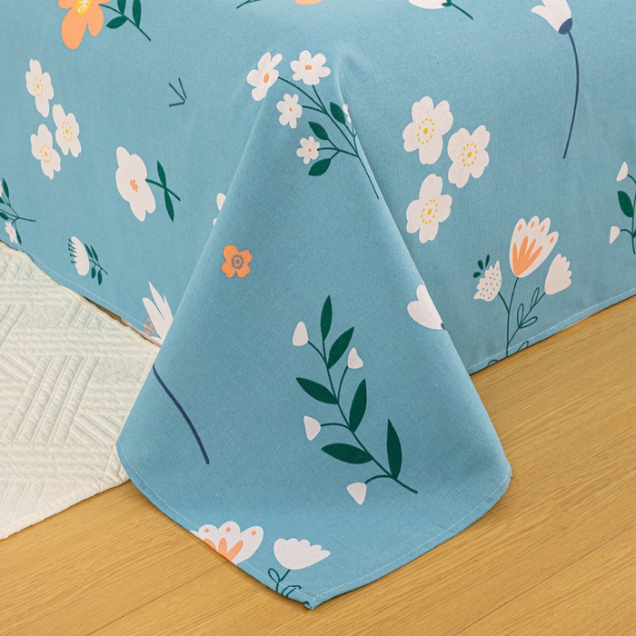 91家纺网 家纺一手货源 找家纺 红日子纺织品 2025新款直播热卖原棉老粗布印花床单三件套 如夏