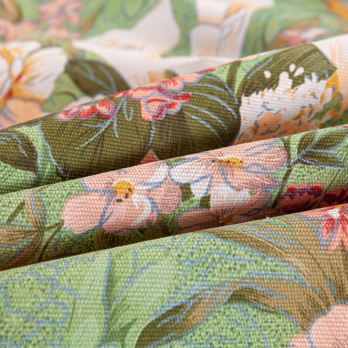 91家纺网 家纺一手货源 找家纺 红日子纺织品 2025新款直播热卖原棉老粗布印花床单三件套 花团锦簇