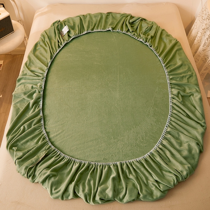 91家纺网 家纺一手货源 找家纺 （总）耐思家纺 2023新款牛奶绒单面床笠  床笠 三件套