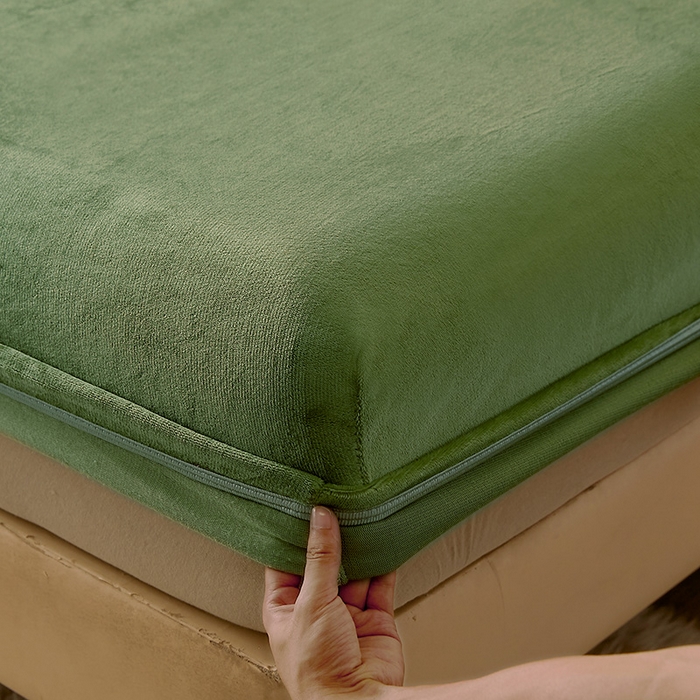 91家纺网 家纺一手货源 找家纺 （总）耐思家纺 2023新款牛奶绒单面床笠  床笠 三件套