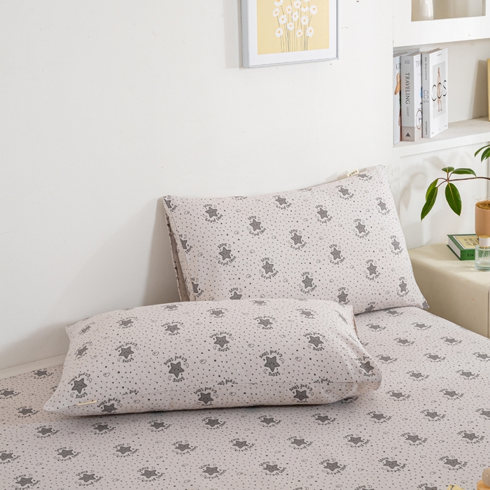 91家纺网 家纺一手货源 找家纺 红日子纺织品 2025新款直播热卖原棉老粗布印花床单三件套 加州阳光